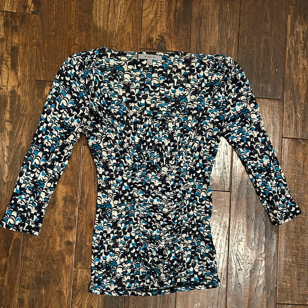 Patterned 3/4 sleeve blouse